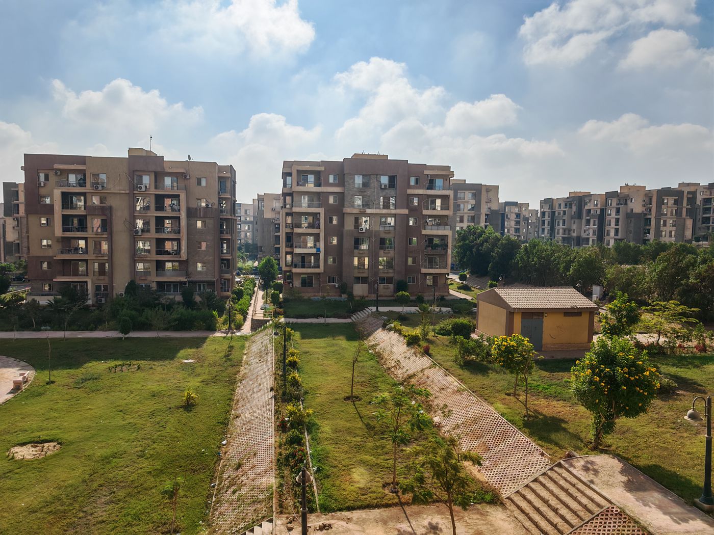Housing complex with pool and shared areas